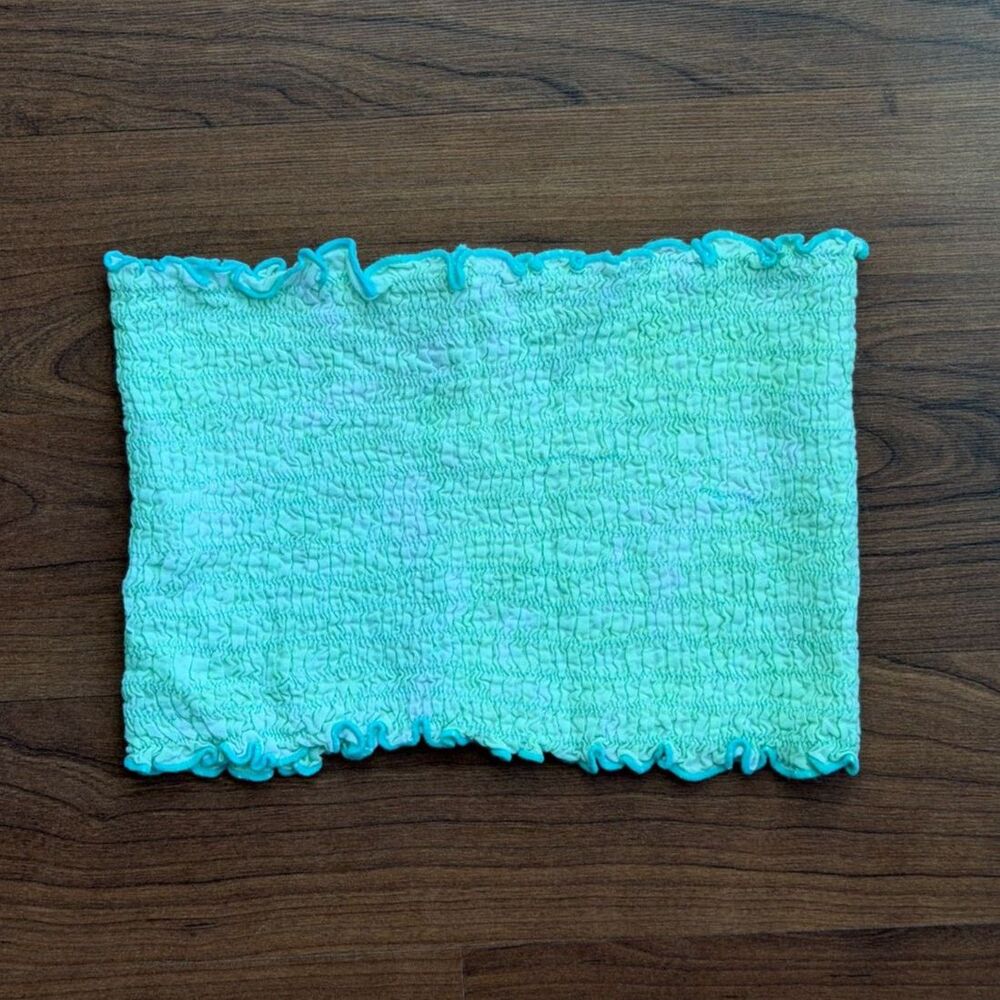 LANI LAU HAWAII Teal One Size Tube Top